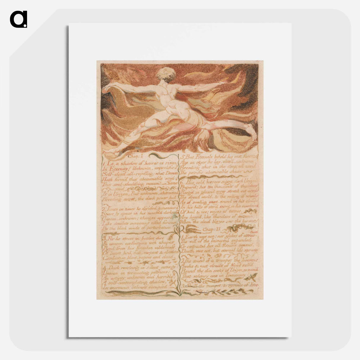アートポスター-The First Book of Urizen, Plate 5, "Chap: 1...." - ウィリアム ブレイク Poster.
