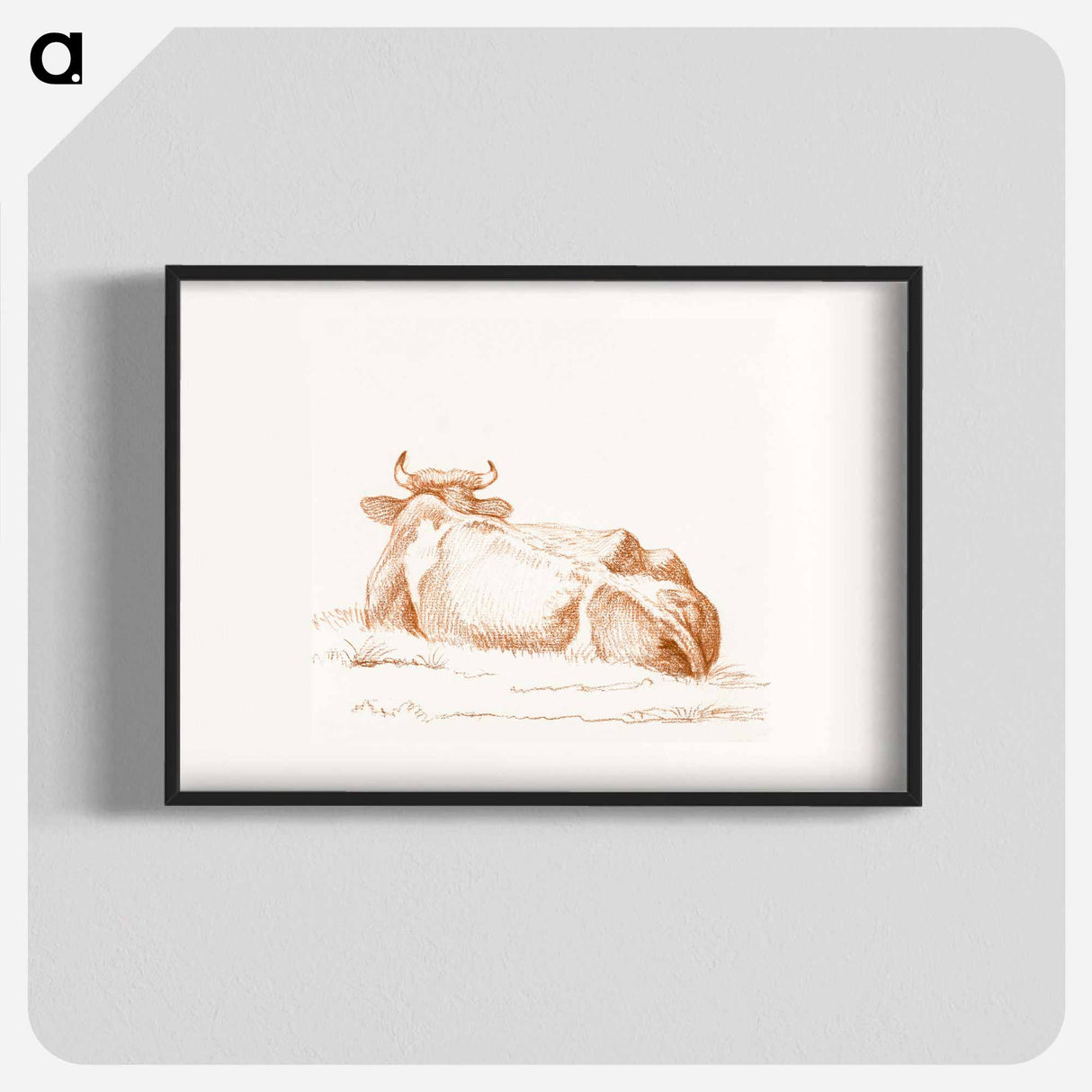 Lying cow, seen from behind - Jean Bernard Poster.