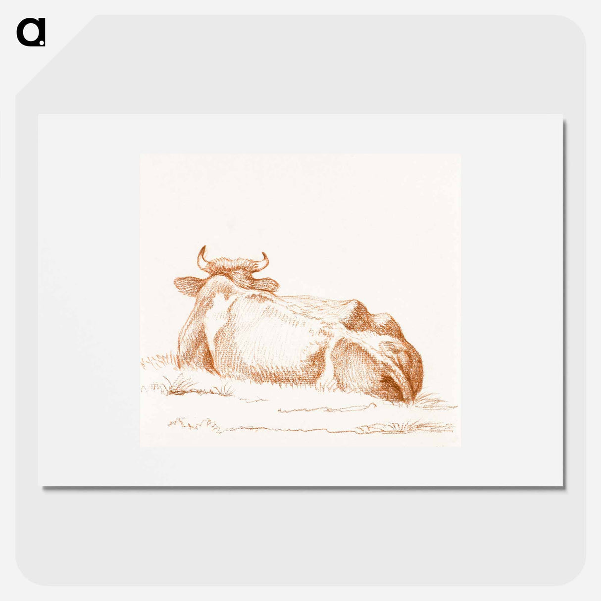 Lying cow, seen from behind - Jean Bernard Poster.