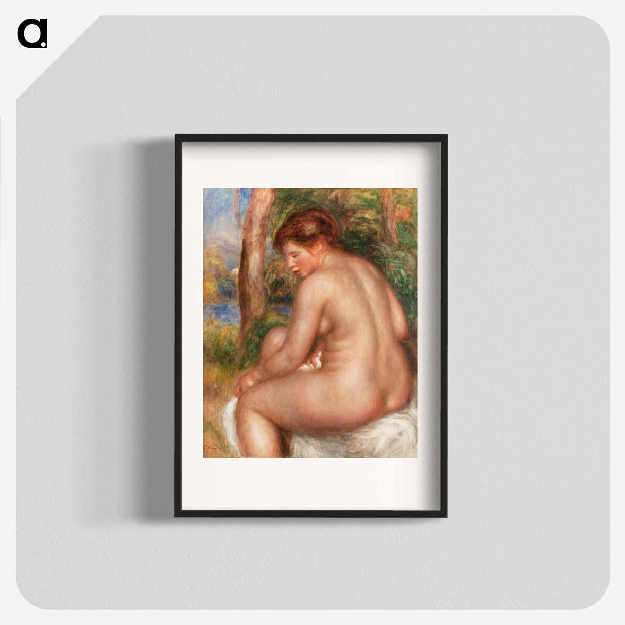 アートポスター-Bather in Three-Quarter View - ピエール オーギュスト ルノワール Poster.