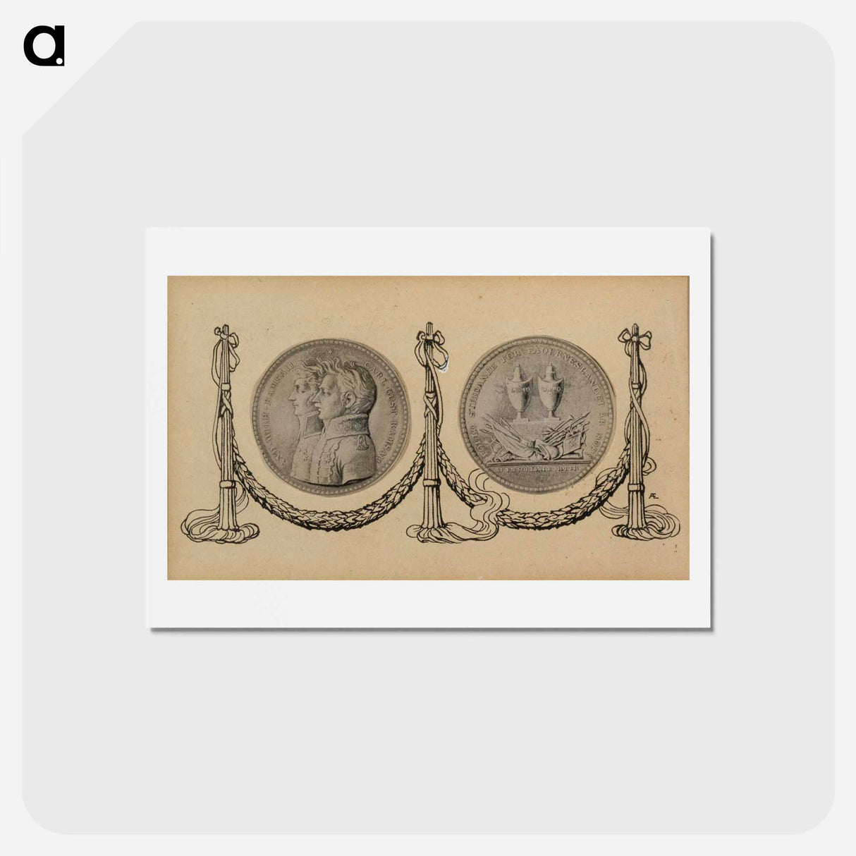 Matkamiehen näky -runon alkuvinjetti - アルバート エーデルフェルト Postcard.