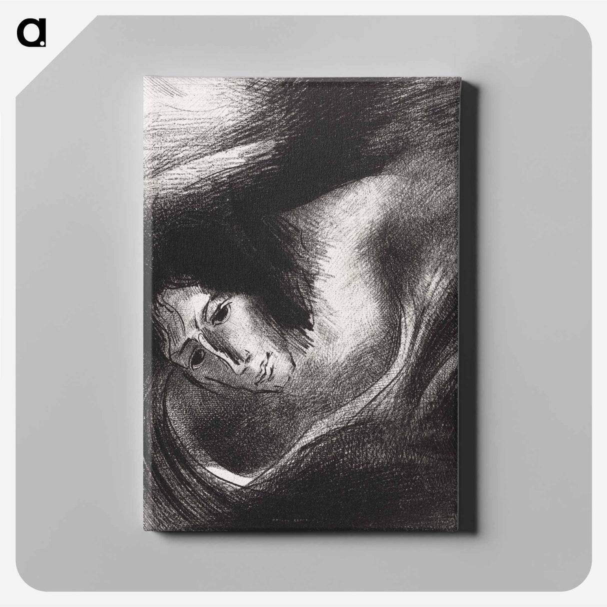 And the Devil That Deceived Them Was Cast Into the Lake of Fire and Brimstone, Where the Beast and the False Prophet Are - オディロン ルドン Canvas.