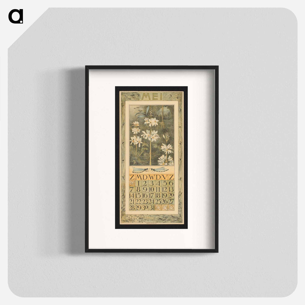 Calendar for me in 1911 with free water plants by Theo van Hoytema - Theo van Hoytema Poster.