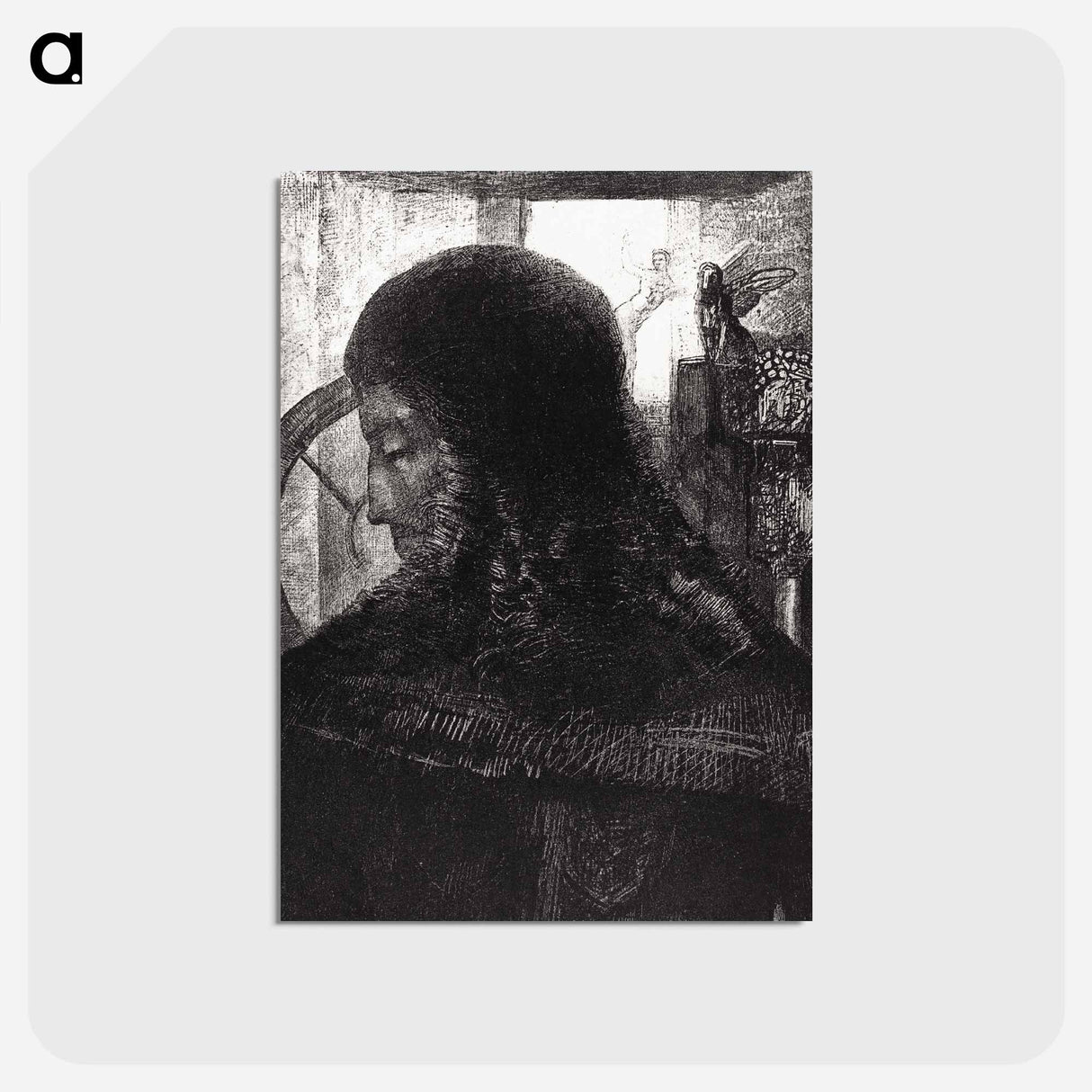 アートポストカード-Old Knight - オディロン ルドン Postcard.