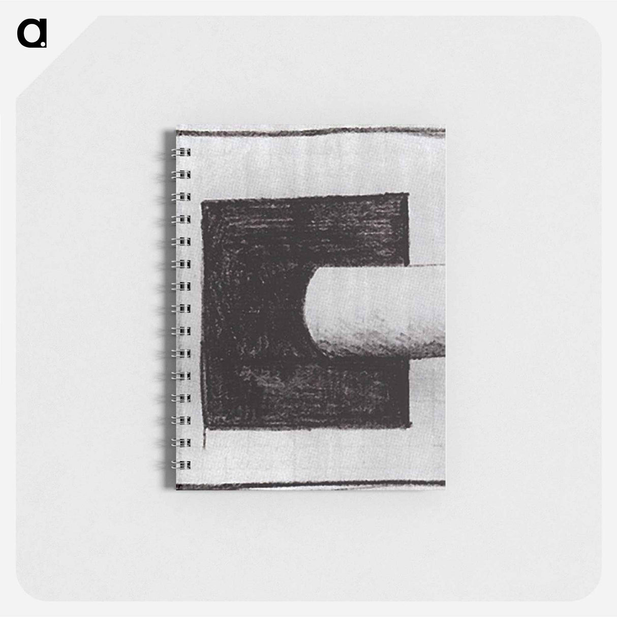アートメモ帳-Black square and a white tube-shaped - カジミール マレーヴィチ Memo.
