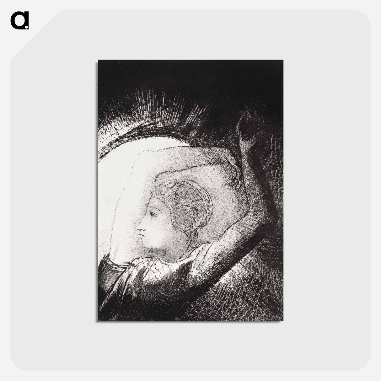 アートポストカード-A Woman Clothed with a Sun - オディロン ルドン Postcard.