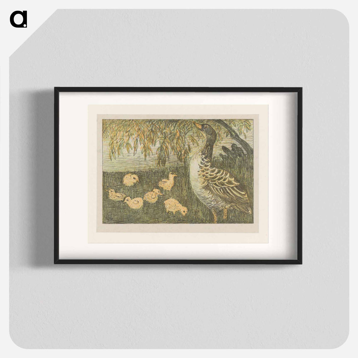 Gans met kuikens - Theo van Hoytema Poster.