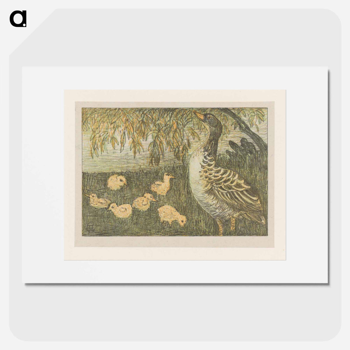 Gans met kuikens - Theo van Hoytema Poster.