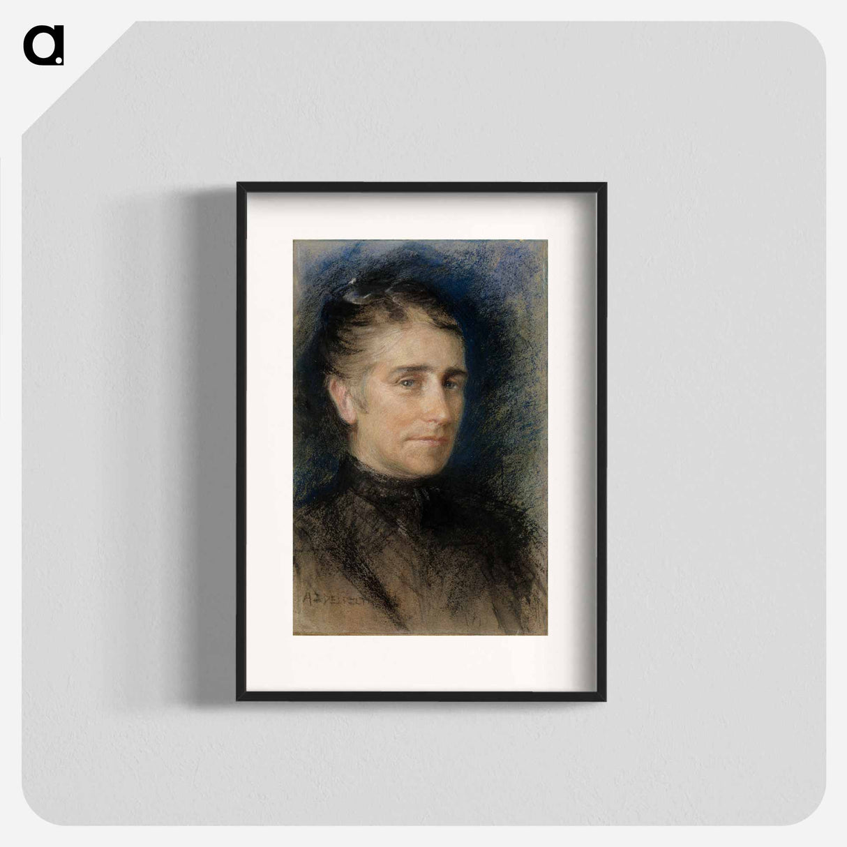 Portrait of Mrs. Emilie Krohn - アルバート エーデルフェルト Poster.