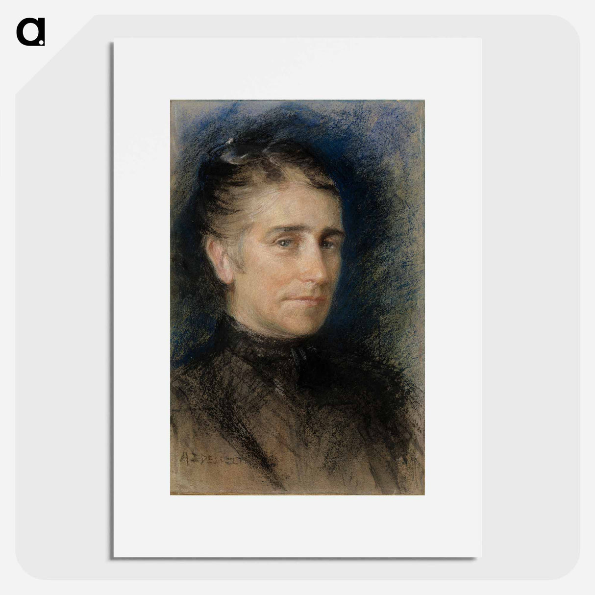 Portrait of Mrs. Emilie Krohn - アルバート エーデルフェルト Poster.