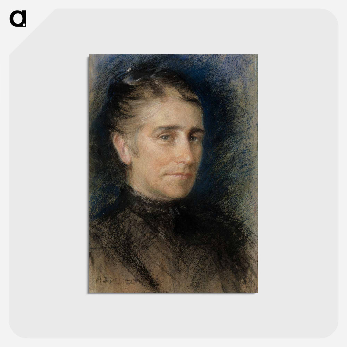 Portrait of Mrs. Emilie Krohn - アルバート エーデルフェルト Postcard.