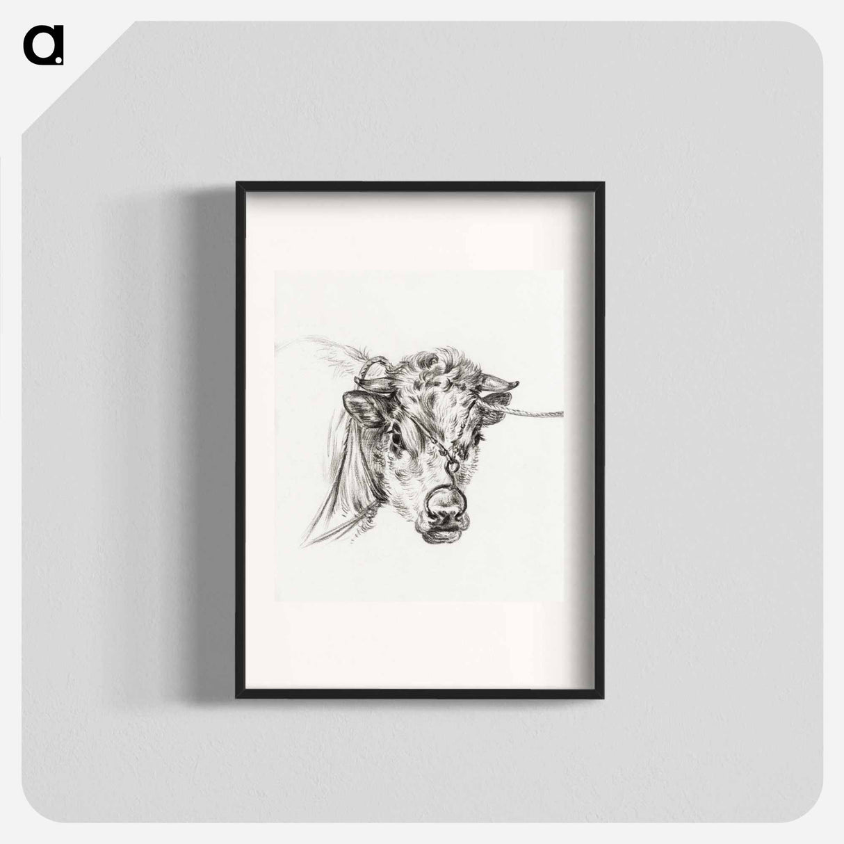 Head of a cow, with a ring through the nose - Jean Bernard Poster.