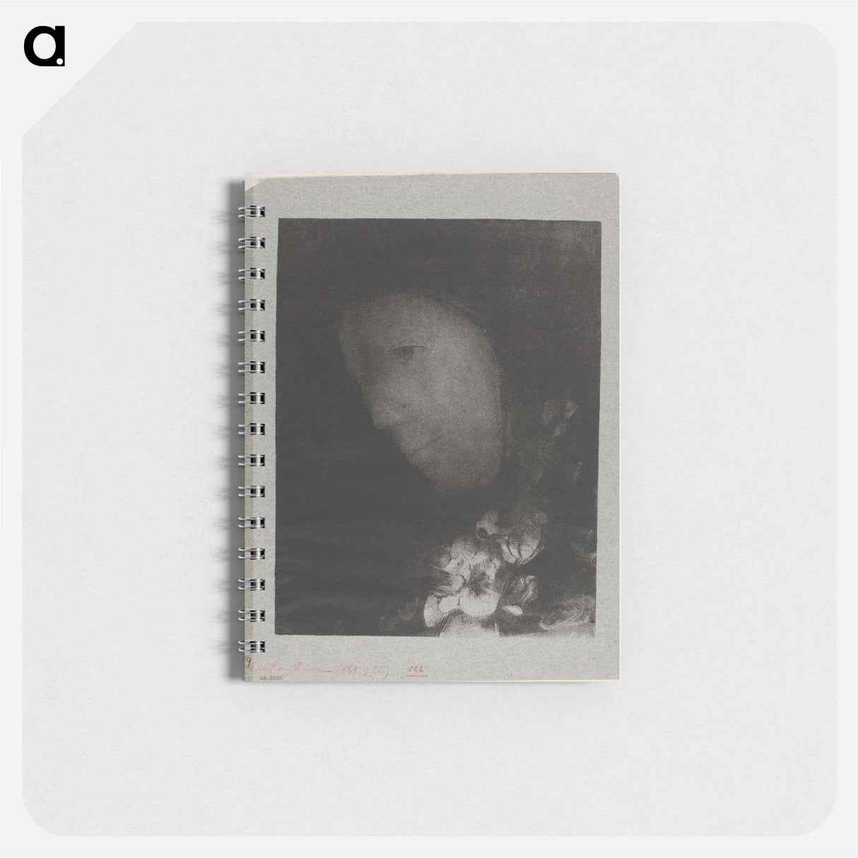 Head of Woman With Corsage of Flowers - オディロン ルドン Memo.