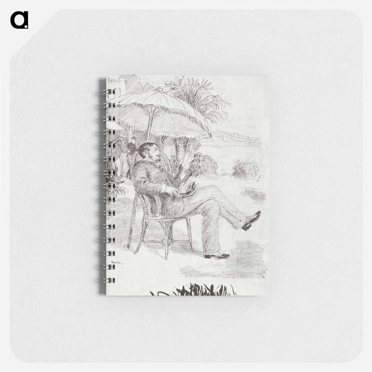 On the Terrace of a Hotel in Bordighera: The Painter Jean Martin Reviews his Bill - ピエール オーギュスト ルノワール Memo.