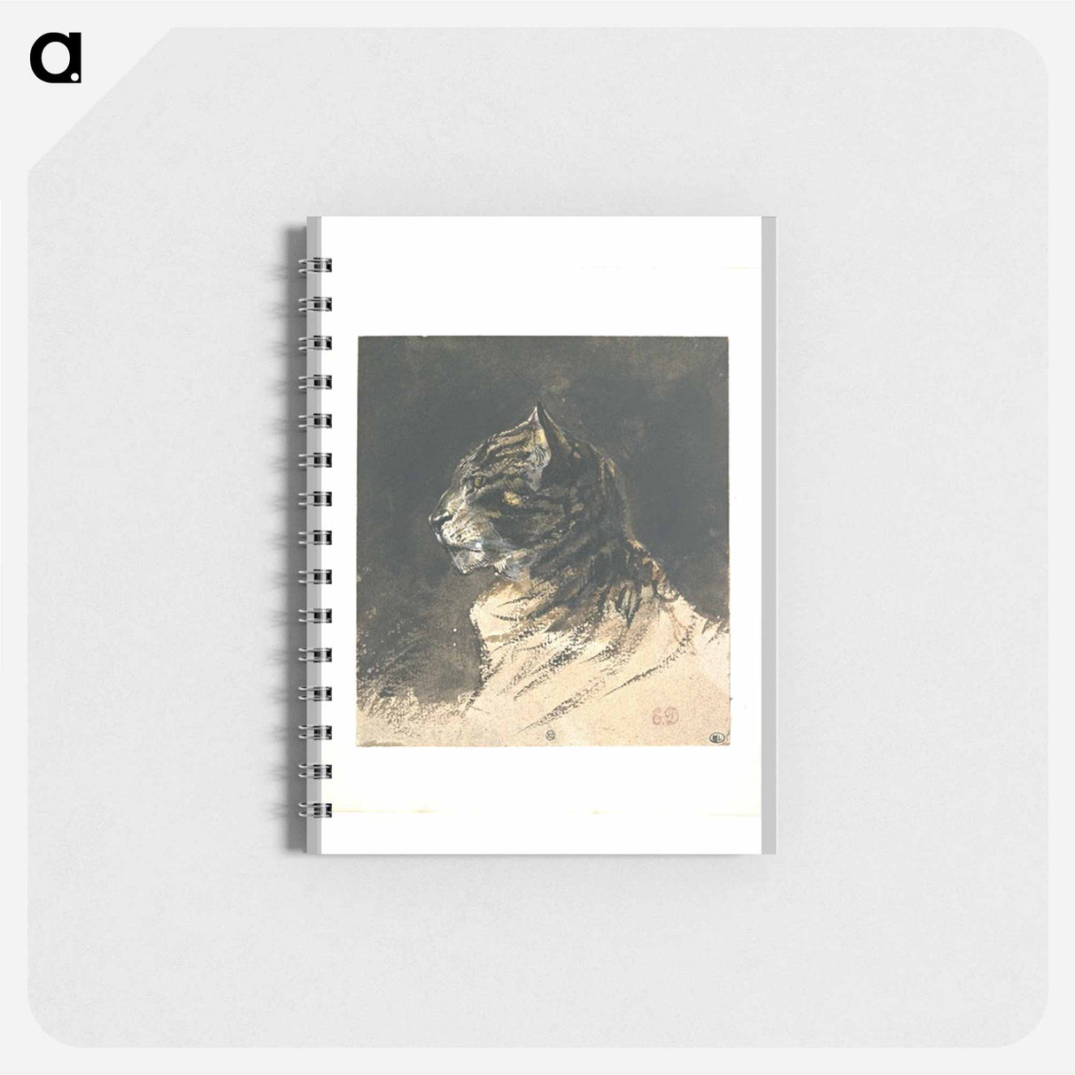 アートメモ帳-Cat head - ウジェーヌ ドラクロワ Memo.