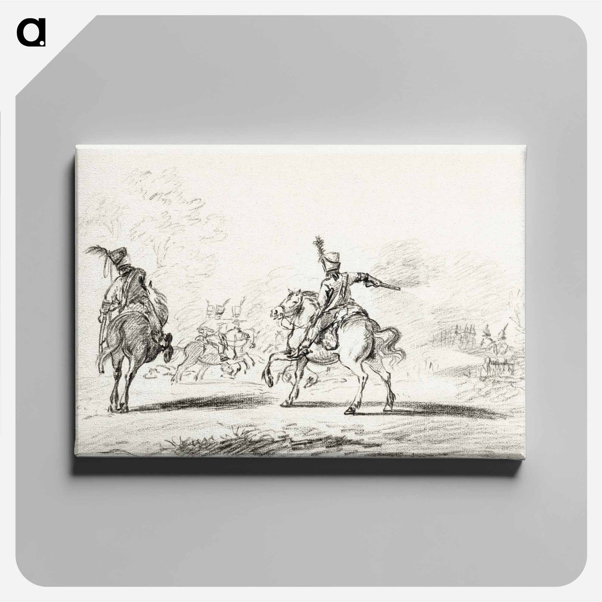 アートパネル-Cavalry fight - ジャン ベルナール Canvas.