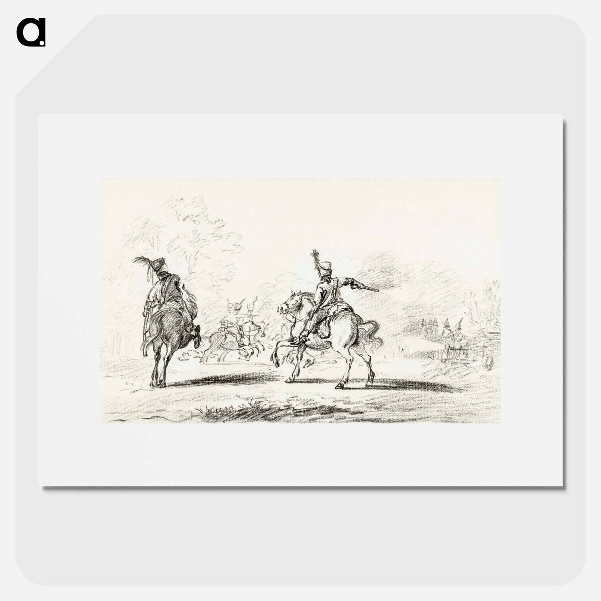 Cavalry fight - ジャン ベルナール Poster.