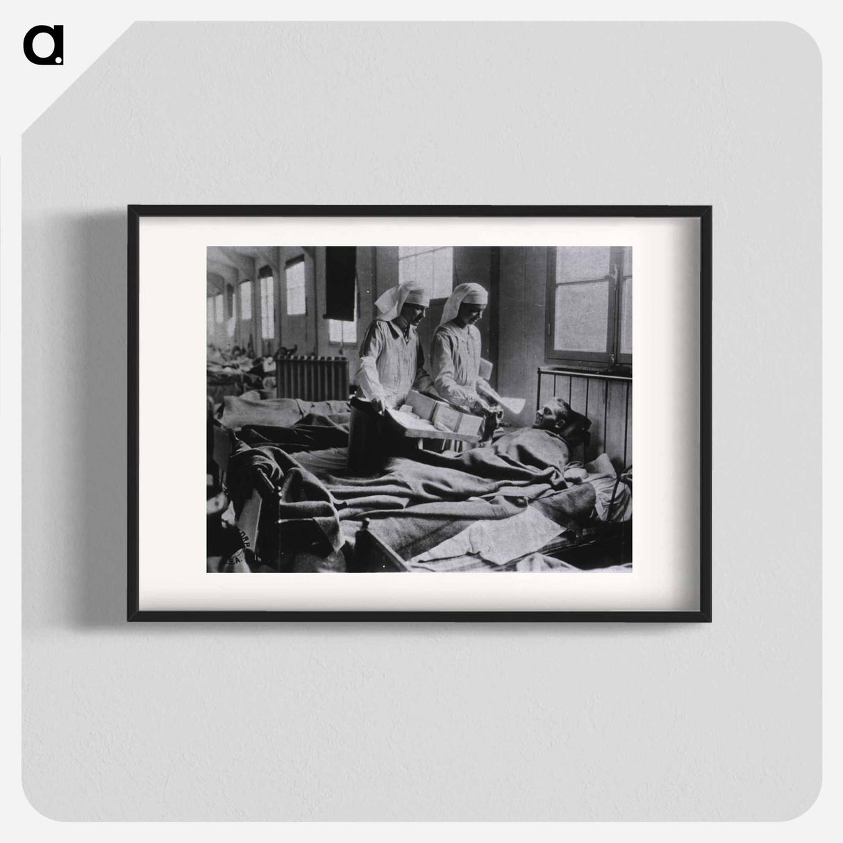 アートポスター-U.S. American National Red Cross Evacuation Hospital No. 114, Fleury-sur-Aisne, France: Ward M, nurses cheering up the patients
- 国立医学図書館 Poster.