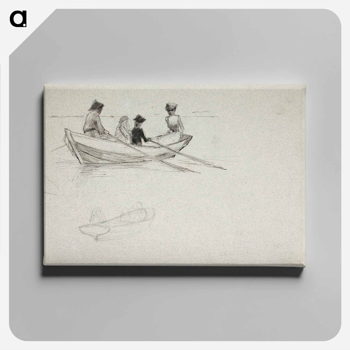 Tyttöjä veneessä - アルバート エーデルフェルト Canvas.