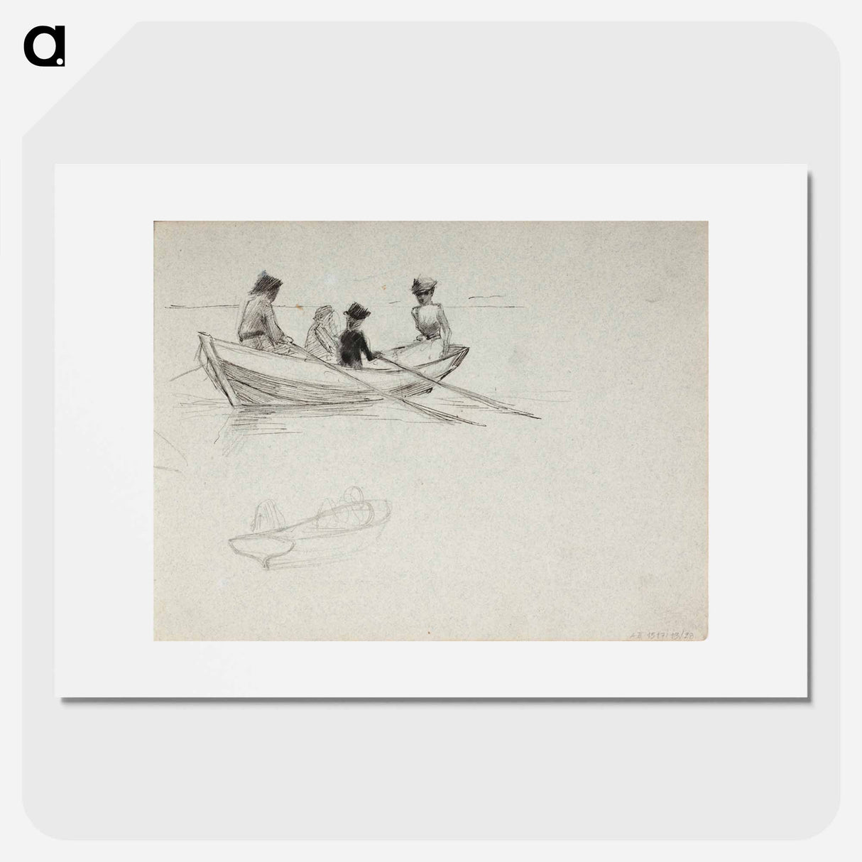 Tyttöjä veneessä - アルバート エーデルフェルト Poster.