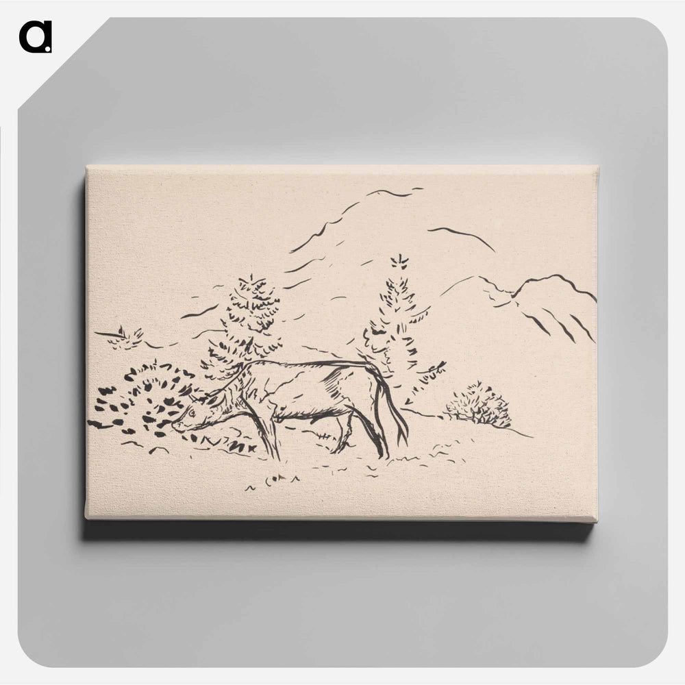 A grazing ox - アーノルド ピーター ワイズ クビンチャン Canvas.