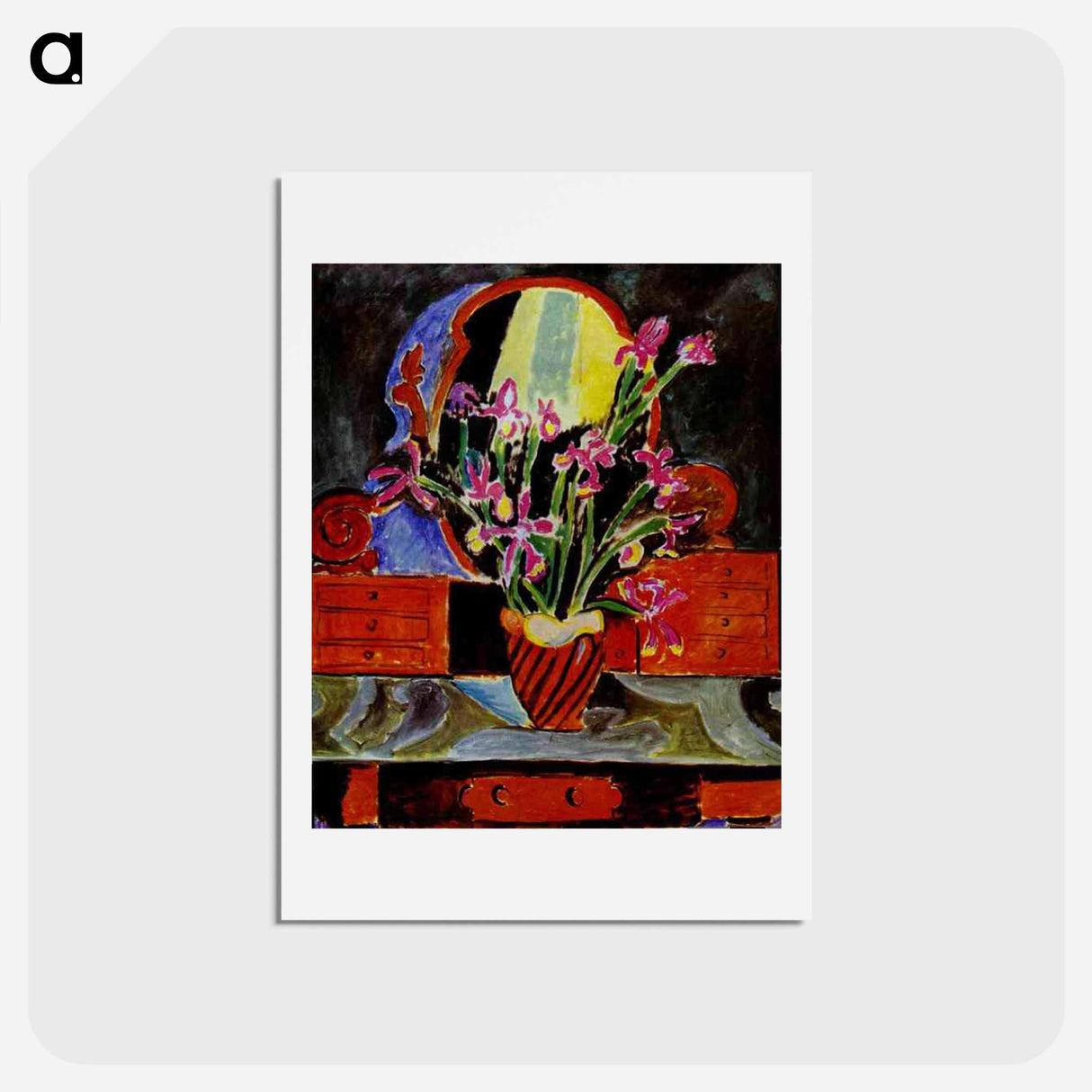 アートポストカード-Vase of Irises - アンリ マティス Postcard.