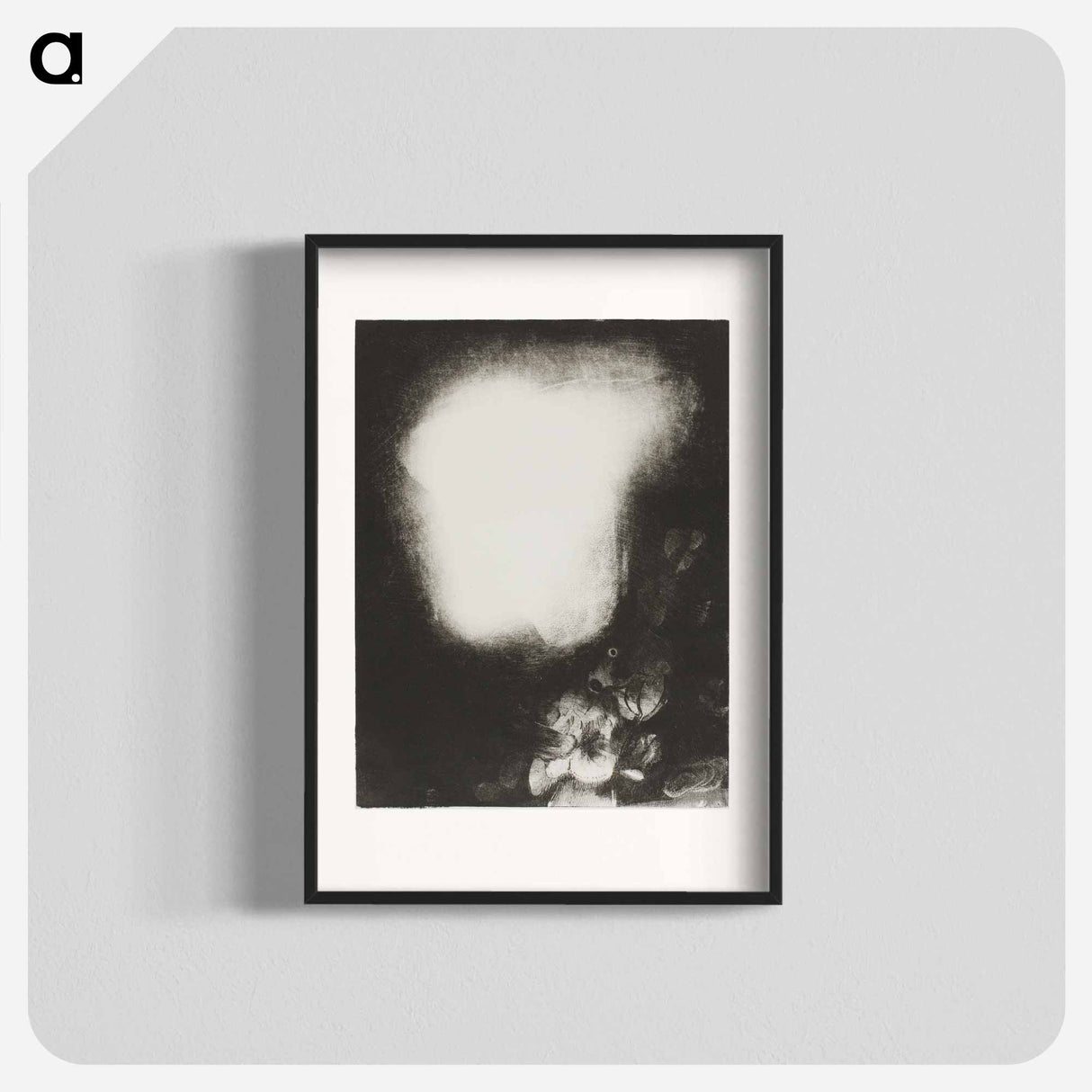 Head of Woman With Corsage of Flowers - オディロン ルドン Poster.