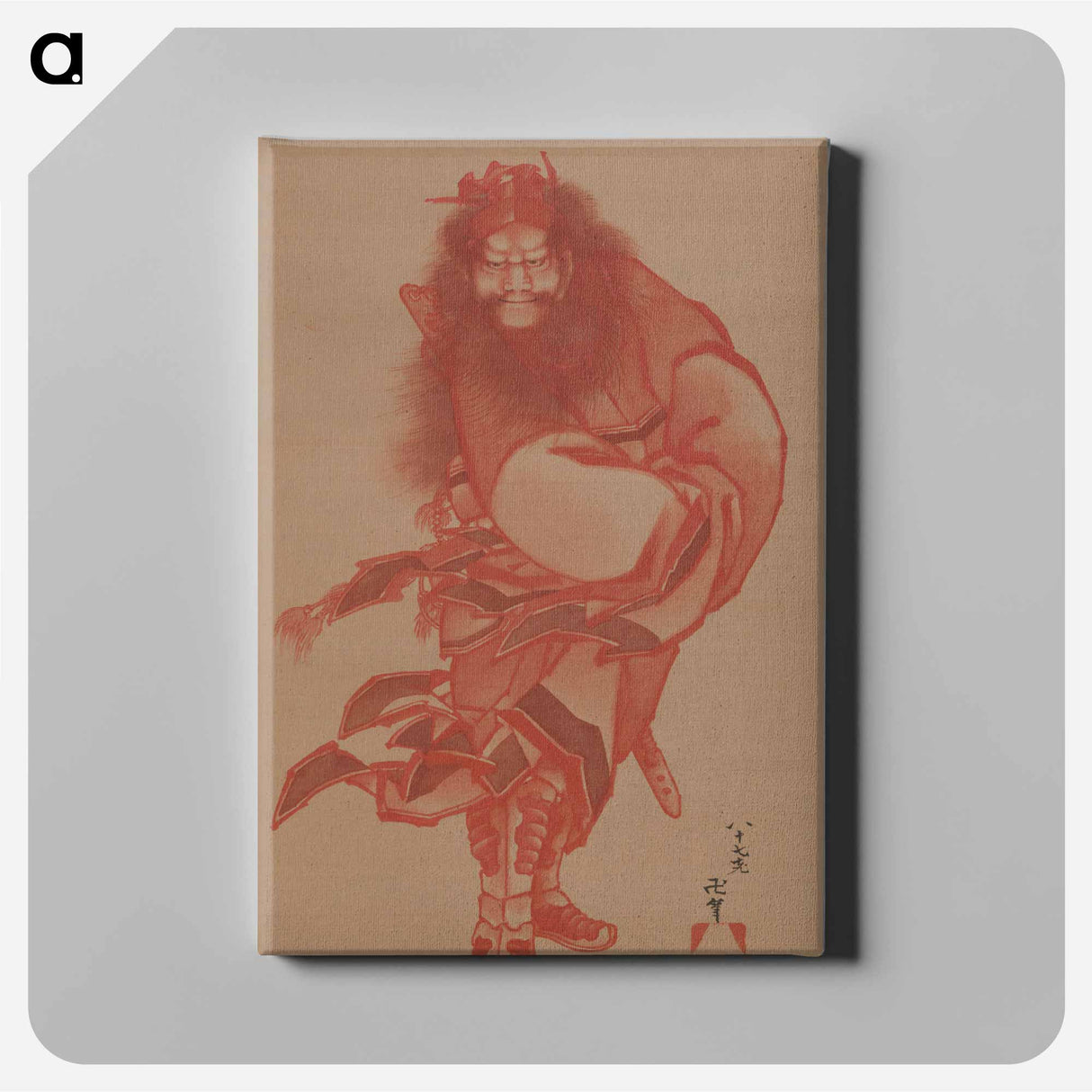 アートパネル-Red Shōki, the Demon Queller - 葛飾 北斎 Canvas.