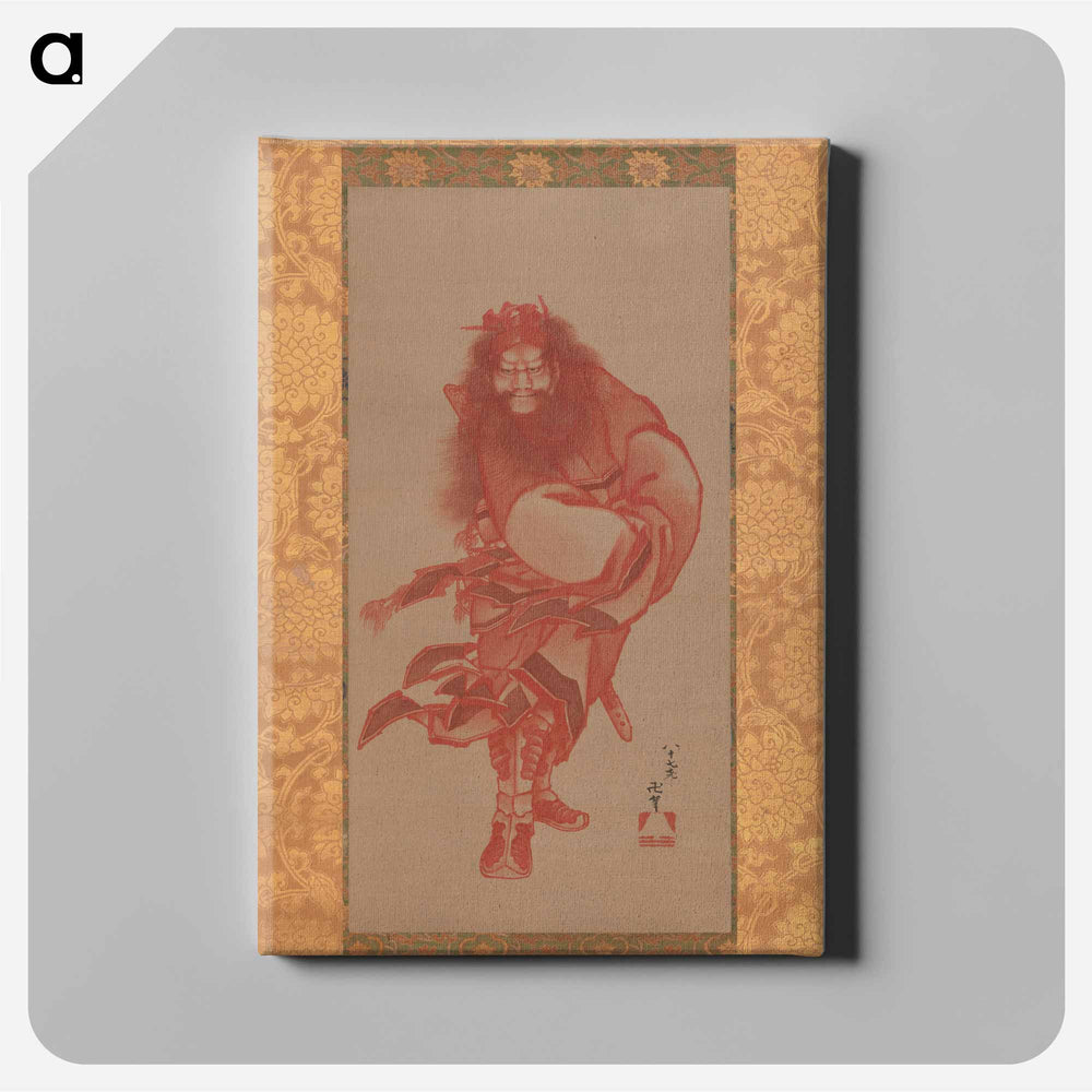 Red Shōki, the Demon Queller - 葛飾 北斎 Canvas.