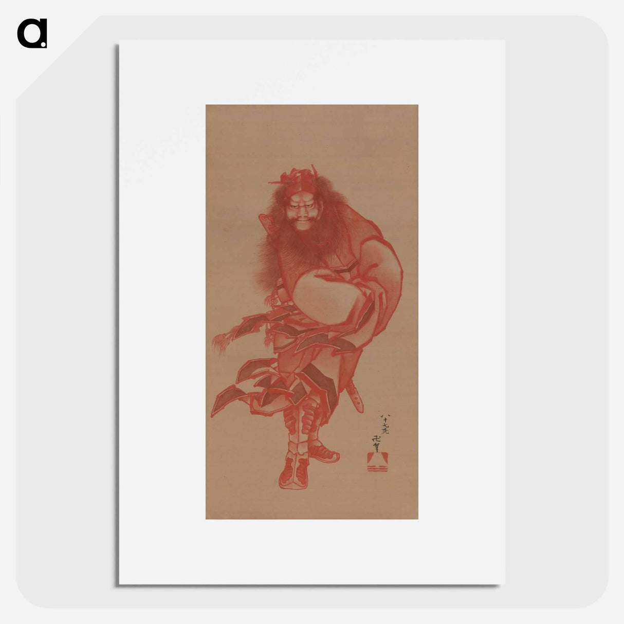 アートポスター-Red Shōki, the Demon Queller - 葛飾 北斎 Poster.