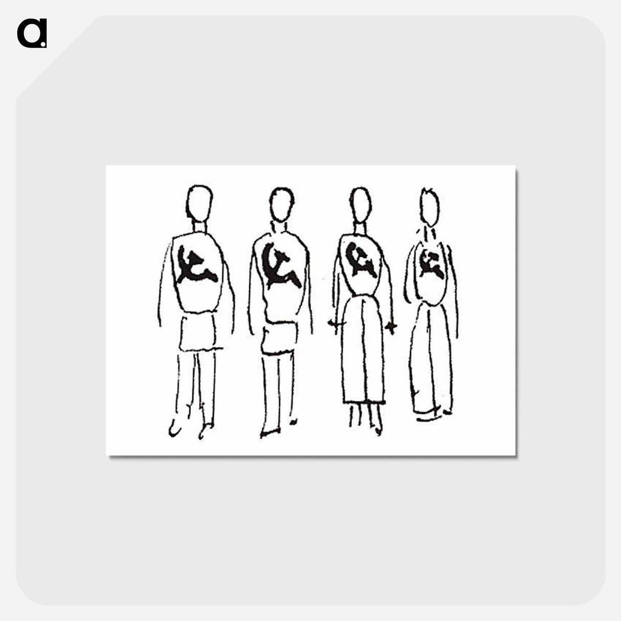 Four pieces with a the hammer and sickle - カジミール マレーヴィチ Postcard.