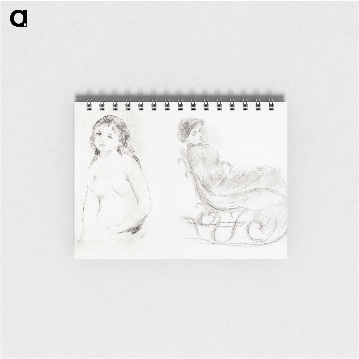 Study for a Female Bather and Woman Seated in a Chair; Woman in a Chair, Seen from the Back - ピエール オーギュスト ルノワール Memo.