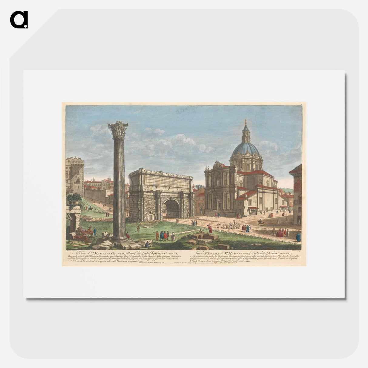 アートポスター-A View of St. Martin's Church, Also of the Arch of Septimius Severus, through which the Roman Generals marched in their Triumphs to the Capitol
- イェール大学アートギャラリー Poster.