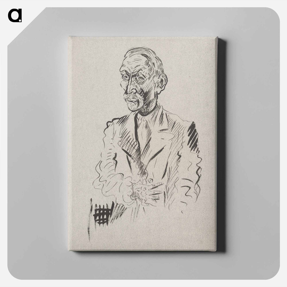 Self-portrait with a hand - アーノルド ピーター ワイズ クビンチャン Canvas.