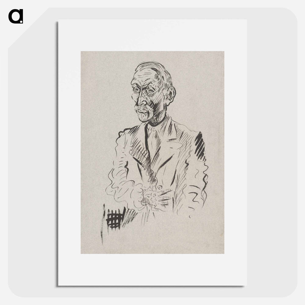 Self-portrait with a hand - アーノルド ピーター ワイズ クビンチャン Poster.