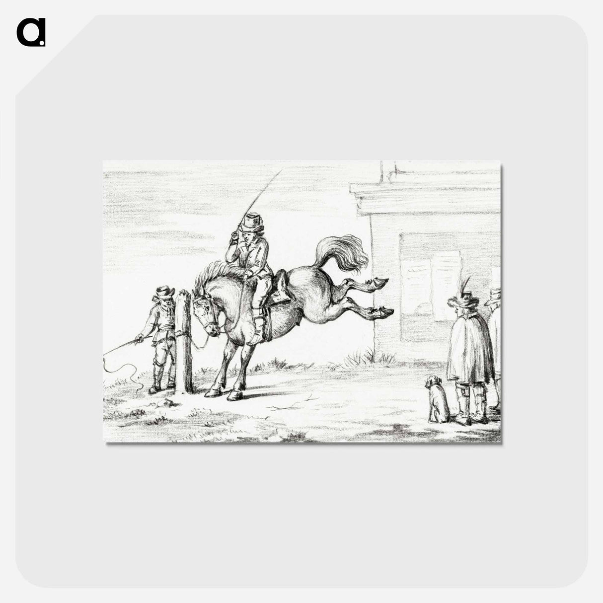 アートポストカード-Taming a horse - ジャン ベルナール Postcard.