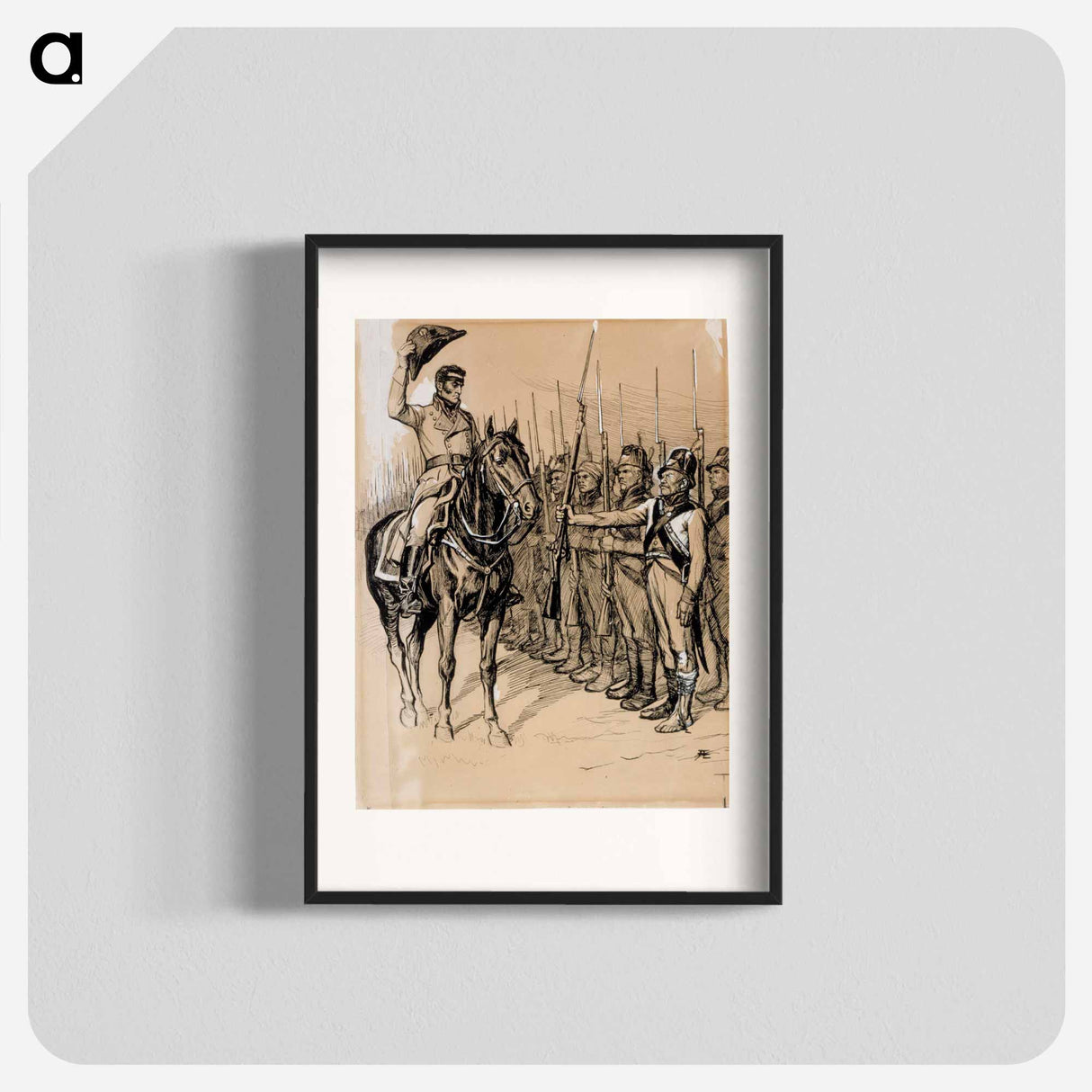 ja äänetönnä döbeln hattunsa vanhuksen kunniaksi kohottaa - アルバート エーデルフェルト Poster.