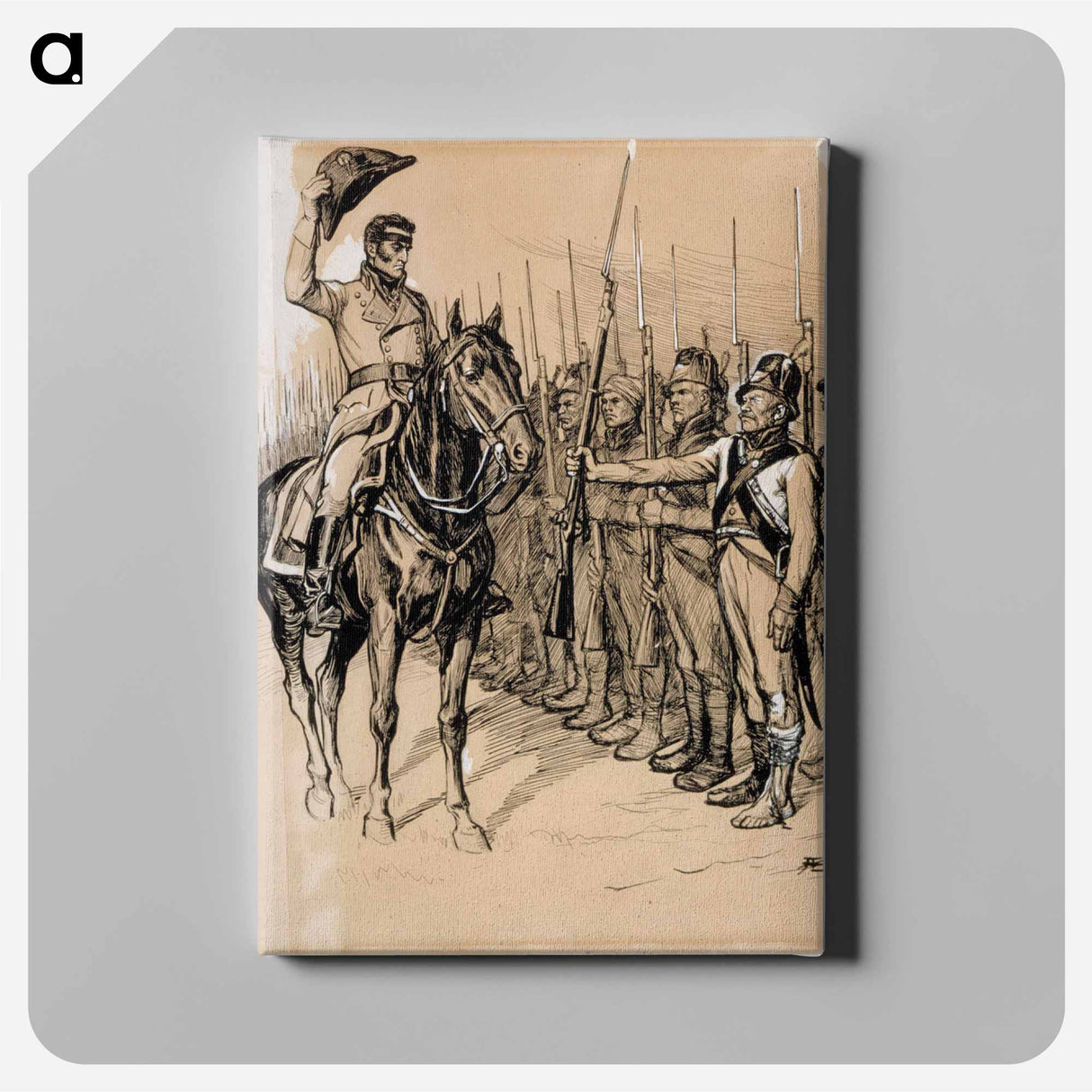 ja äänetönnä döbeln hattunsa vanhuksen kunniaksi kohottaa - アルバート エーデルフェルト Canvas.