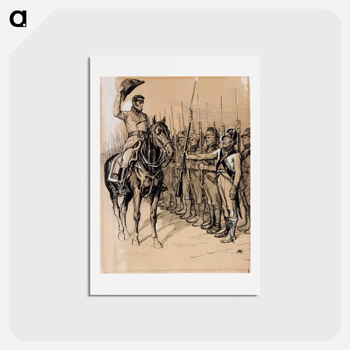 ja äänetönnä döbeln hattunsa vanhuksen kunniaksi kohottaa - アルバート エーデルフェルト Postcard.