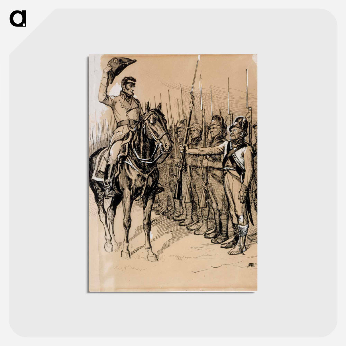 ja äänetönnä döbeln hattunsa vanhuksen kunniaksi kohottaa - アルバート エーデルフェルト Postcard.