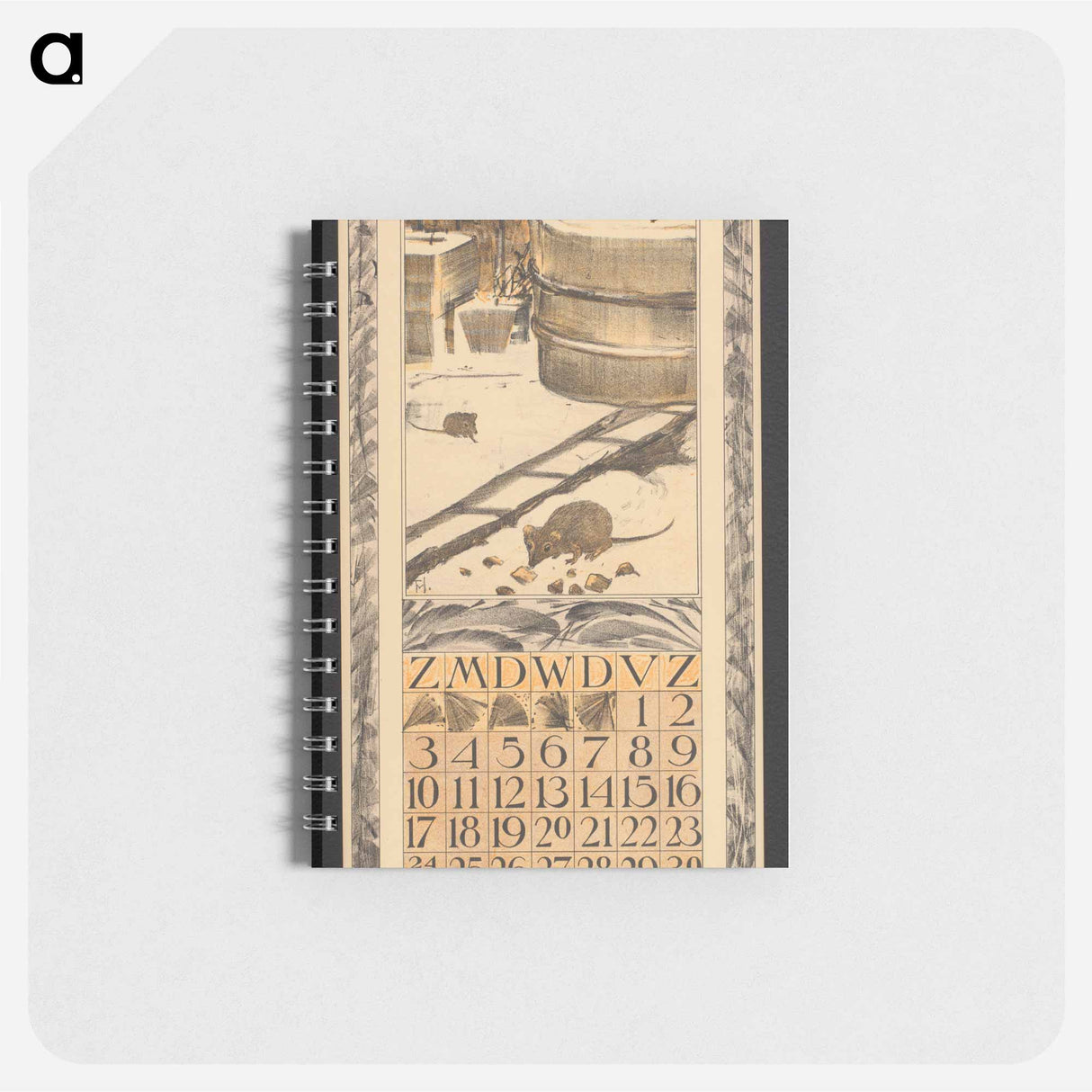 Kalenderblad voor december 1911 met muizen in een sneeuwlandschap - テオ ヴァン ホイテマ Memo.