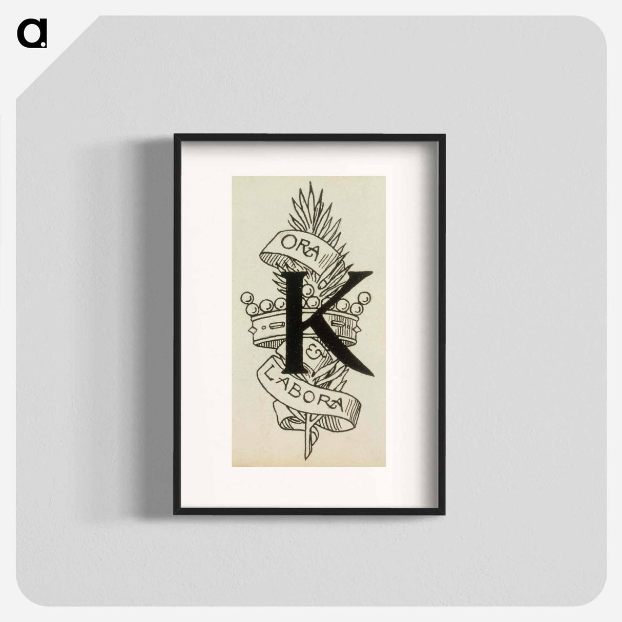 Matkamiehen näky-runon alkukirjain k - アルバート エーデルフェルト Poster.