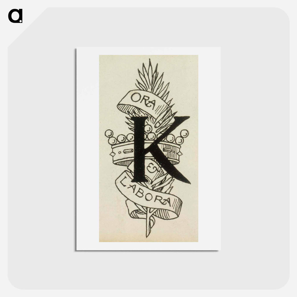 Matkamiehen näky-runon alkukirjain k - アルバート エーデルフェルト Postcard.