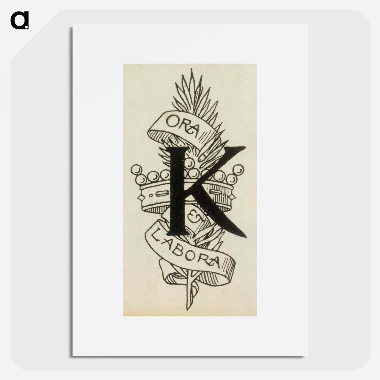 Matkamiehen näky-runon alkukirjain k - アルバート エーデルフェルト Poster.