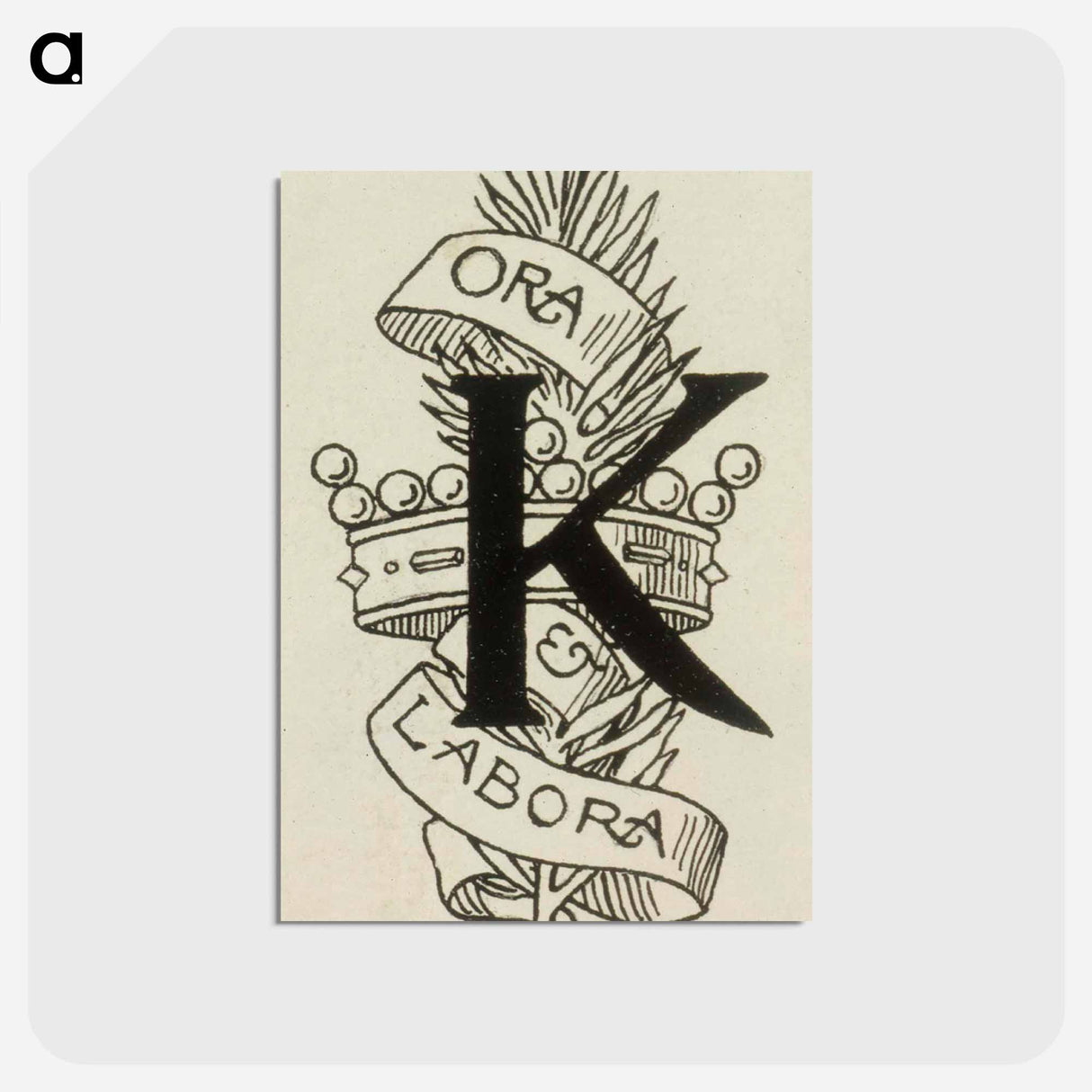 Matkamiehen näky-runon alkukirjain k - アルバート エーデルフェルト Postcard.