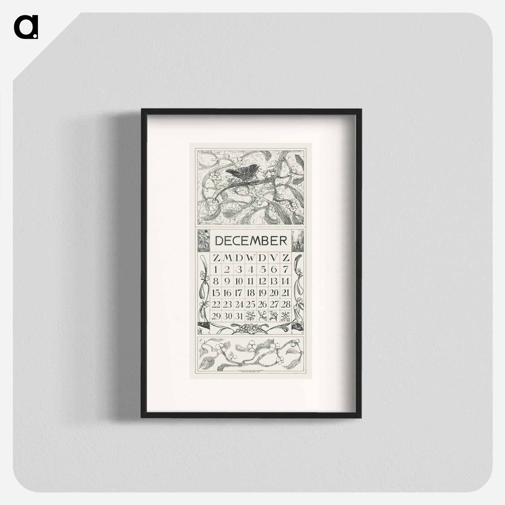 Calendar December with Winter Koninkje - Theo Van Hoytema Poster.