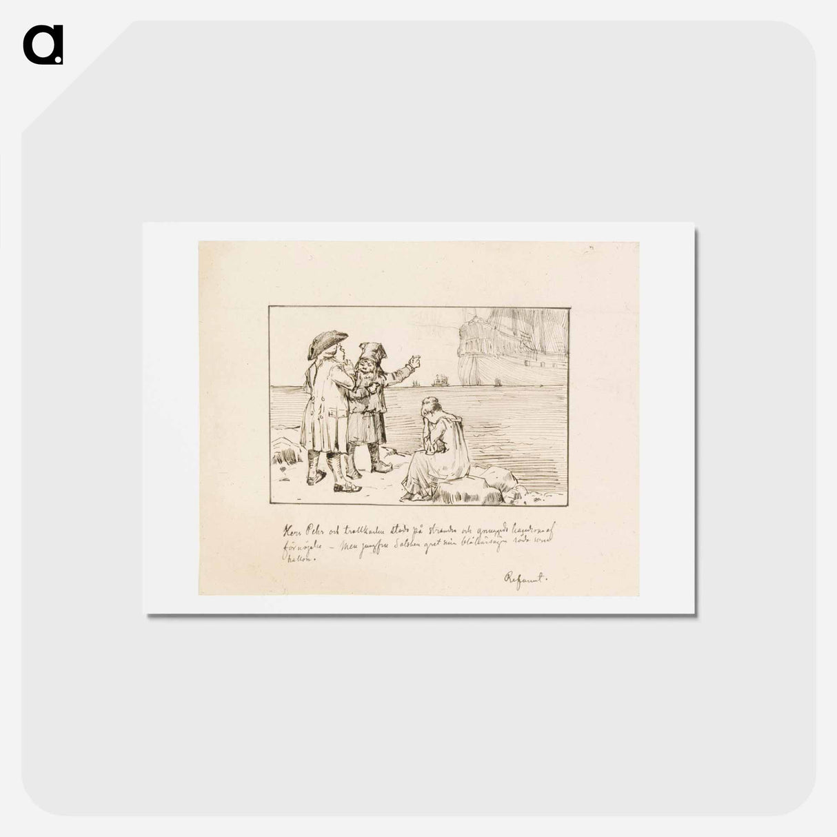 アートポストカード-Illustration of the refanut fairy tale - アルバート エーデルフェルト Postcard.