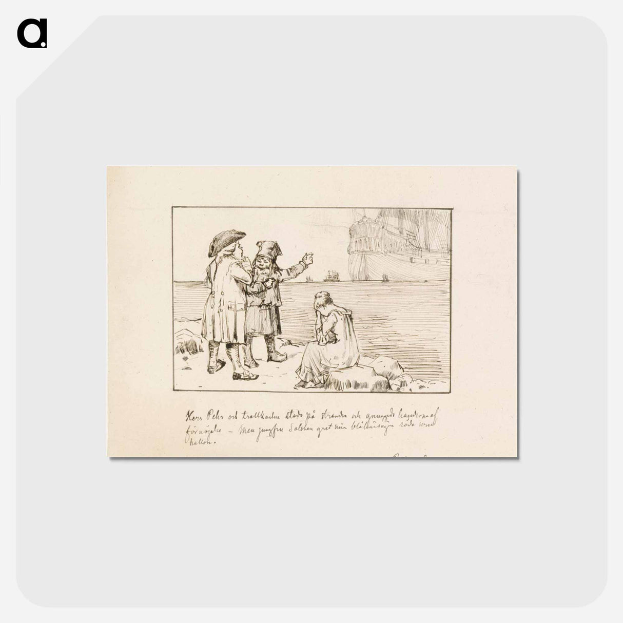 アートポストカード-Illustration of the refanut fairy tale - アルバート エーデルフェルト Postcard.