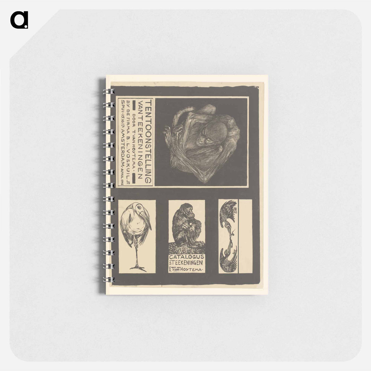 Vier voorstellingen met apen en vogels by Theo van Hoytema - テオ ヴァン ホイテマ Memo.