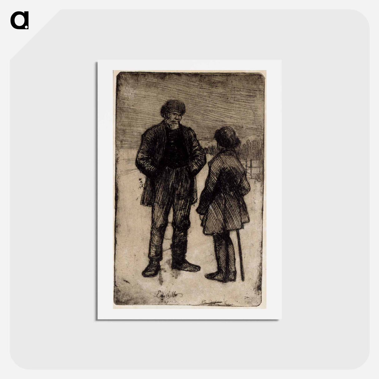 Uusmaalaisia talonpoikia - アルバート エーデルフェルト Postcard.